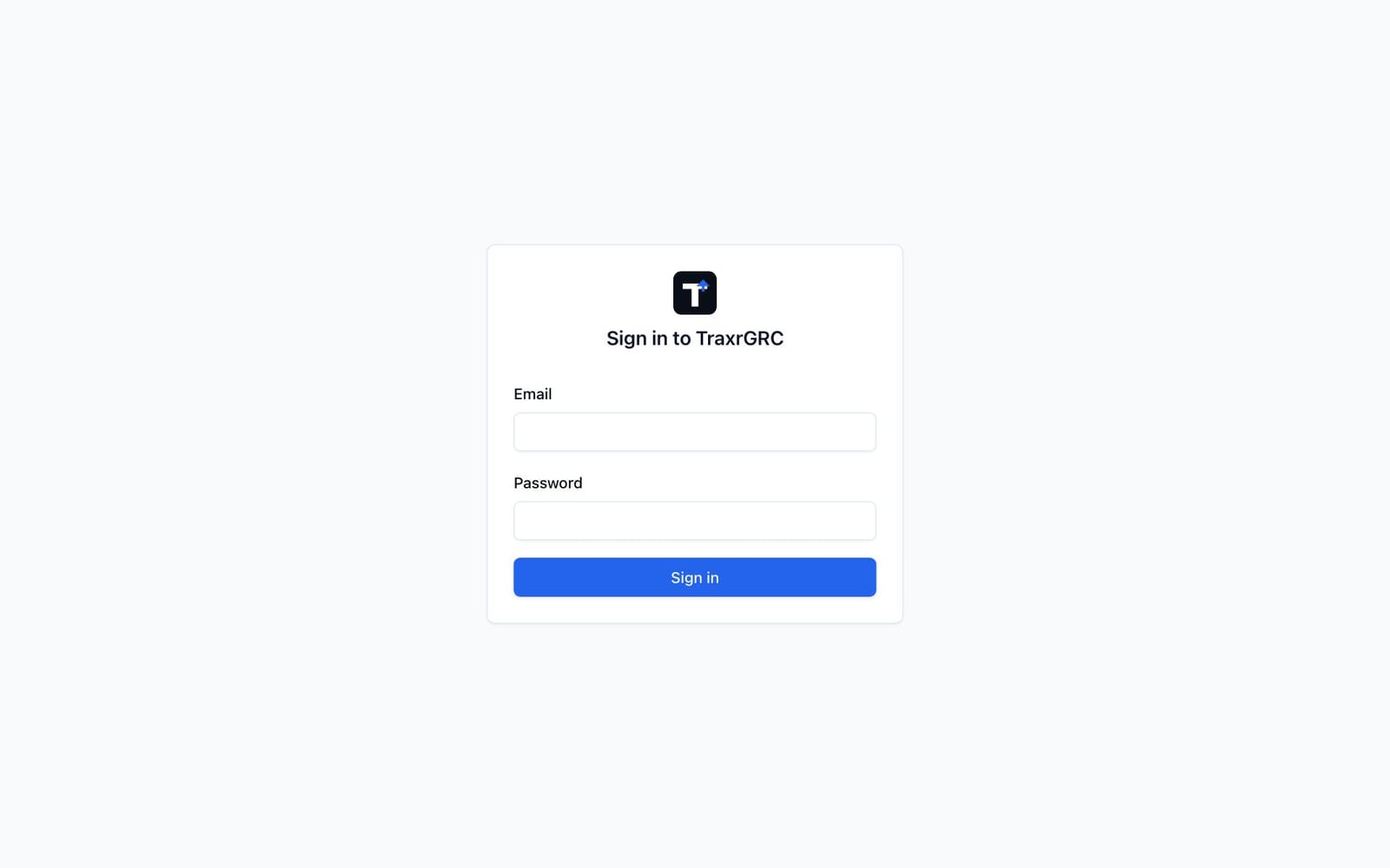 The sign-in page with the Email and Password fields and the Sign in button.